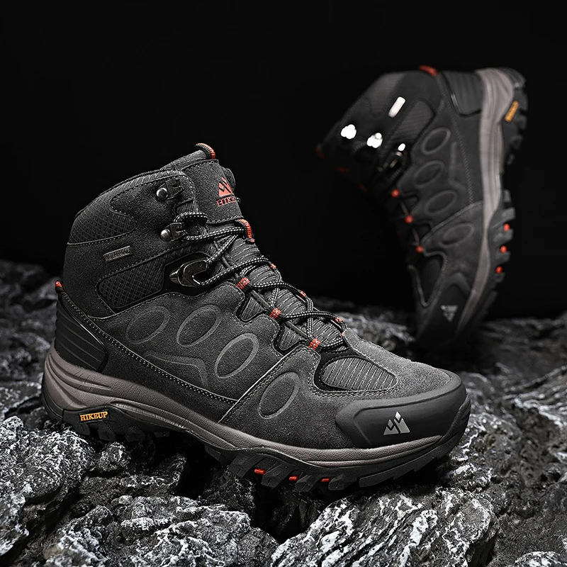 High Quality Men Outdoor Sports High Top Waterproof Shoes Casual Sandproof Mountaineering Shoes Anti-collision Large Size Shoes