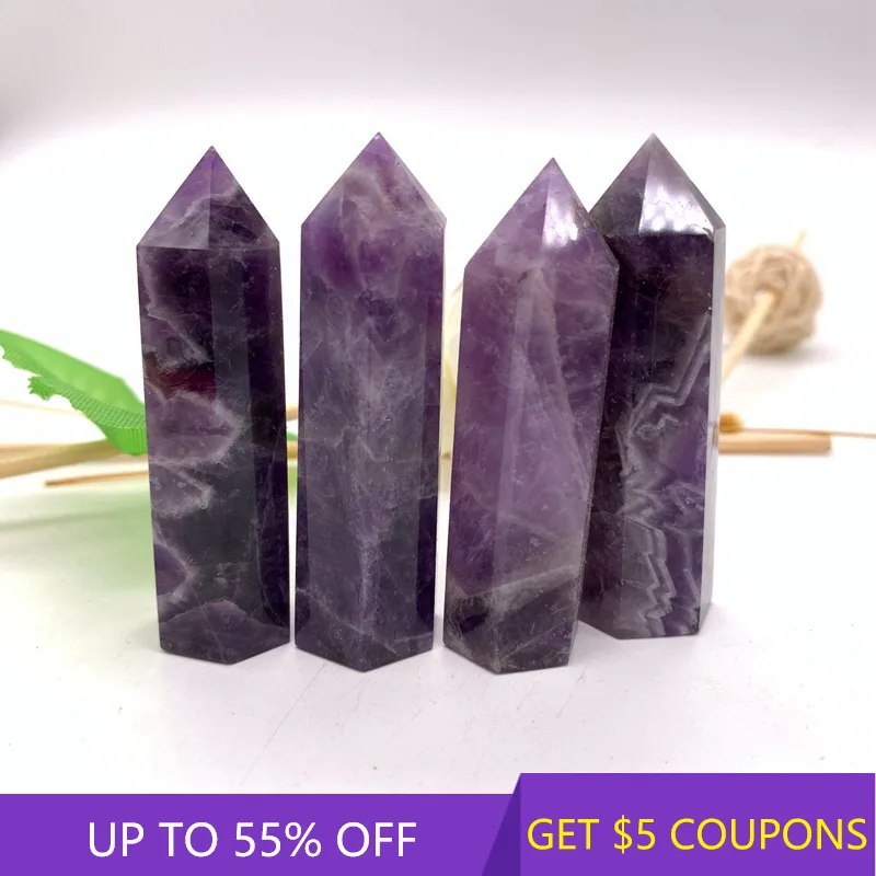 

60-70mm Raw Natural Crystal Point Wand Dream Amethyst Quartz Healing Stone Obelisk Energy Ore Mineral Craft Home Decoration Gift