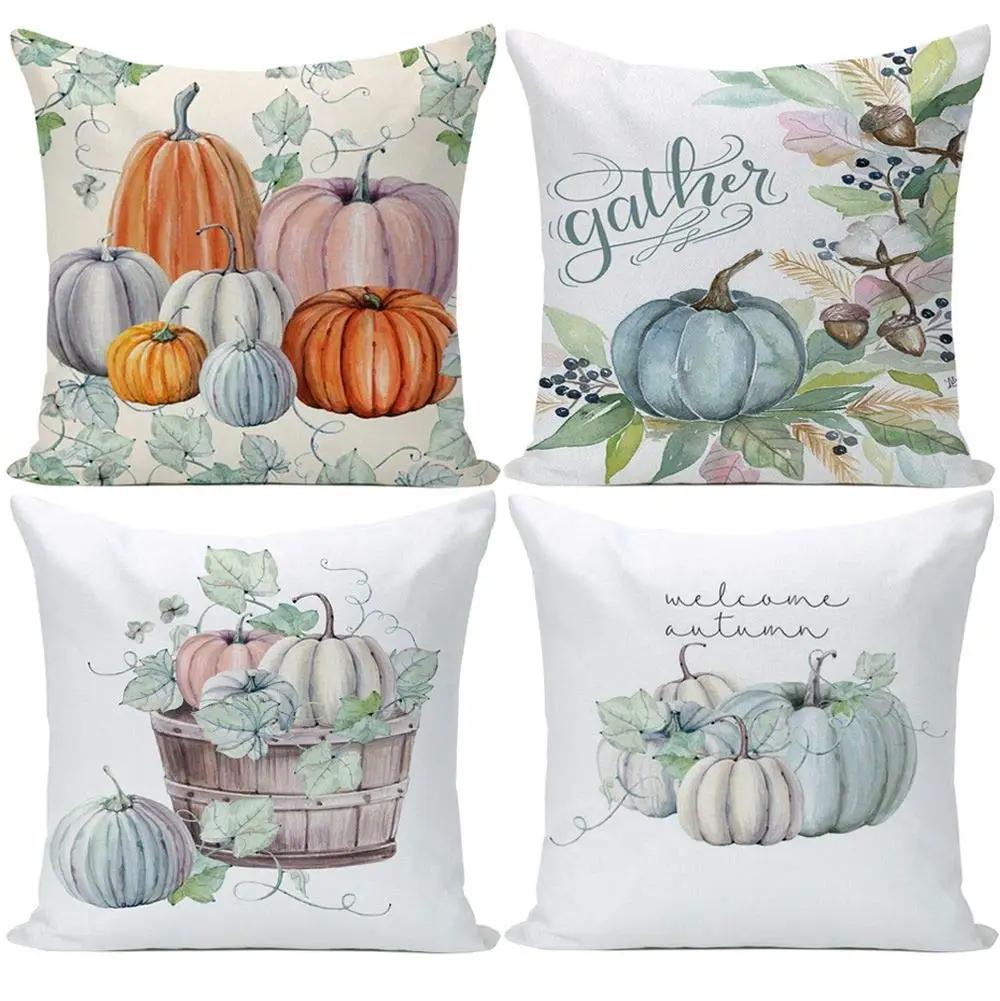 

Pumpkin pattern linen pillowcase, living room sofa cushion cover, home decoration, simple life hug pillowcase 40x40