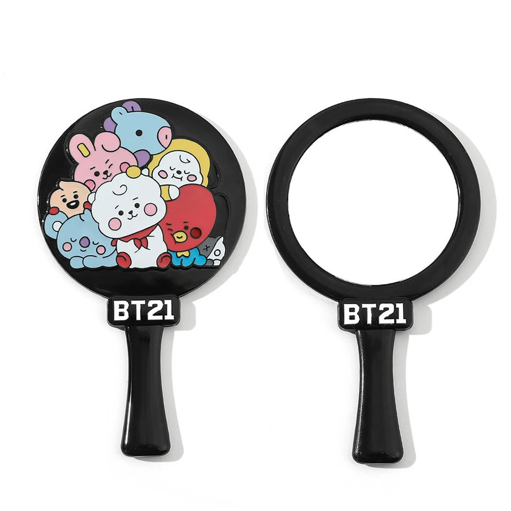 

Kawaii BT21 New Makeup Mirror Anime Cute Cartoon Handheld Makeup Mirror Travel Outdoor Portable Mirror Birthday Gift