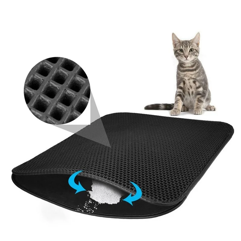 

New Waterproof Pet Cat Litter Mat Double Layer Cat Litter Pads Trapper Mat Folding Non-slip Pet Litter Mat