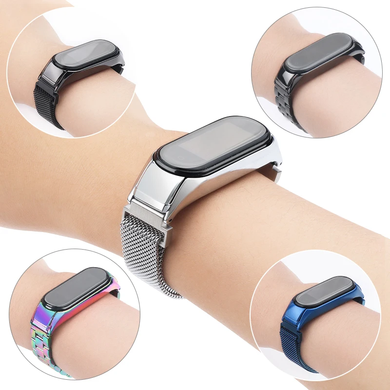 Strap For Xiaomi Mi Band 4 5 6 Wrist Magnetic Metal Bracelet  Stainless Steel Pulseira MIband for mi band 6 MiBand 5 4 Wristband