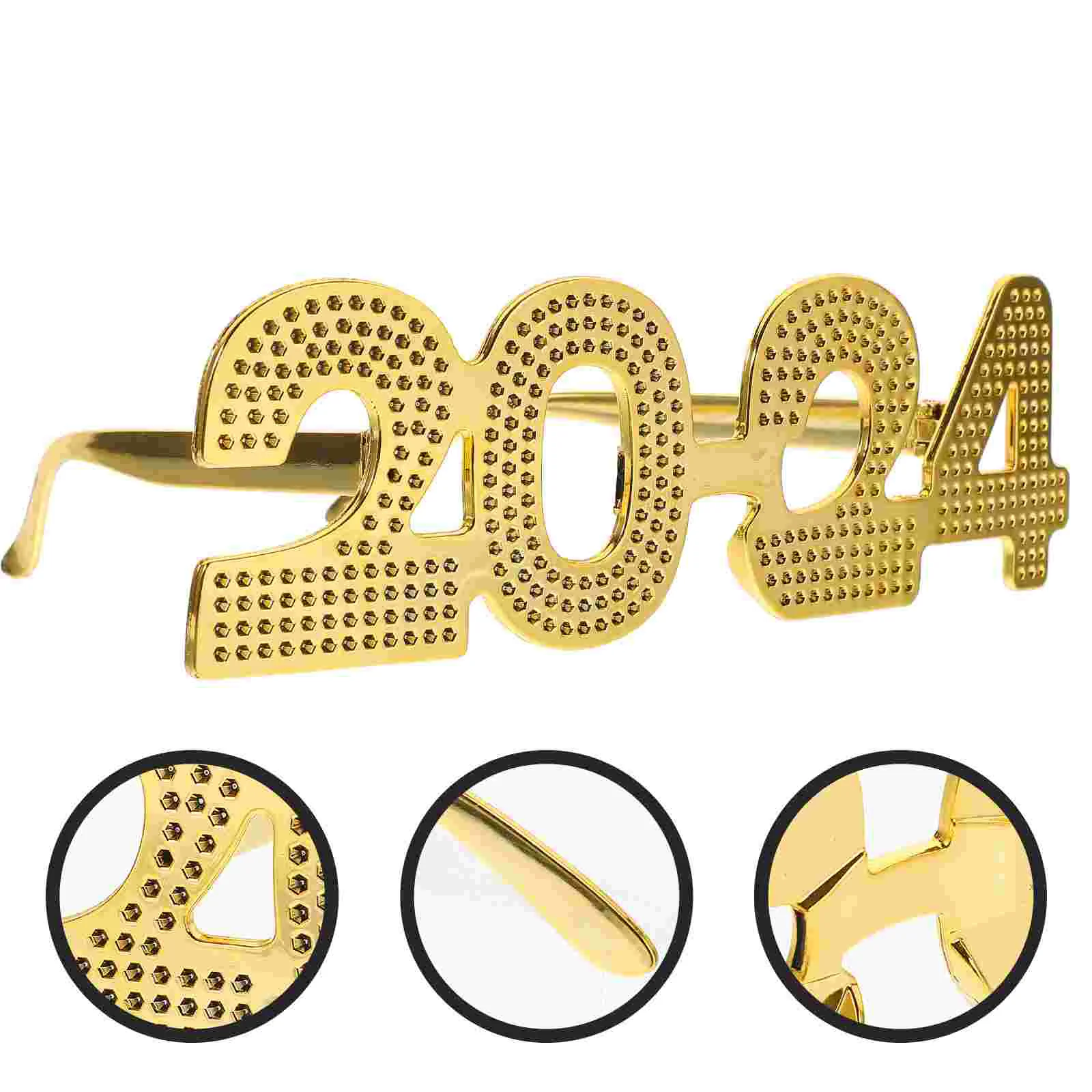 

2024 Party Glasses Metallic Number Eyeglasses New Year Party Glasses Photo Booth Props Party Decorations New Years Eve Party