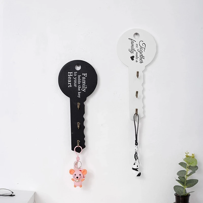 

Retro Wall Mount Hook Wall Ornaments Sundries Hooks Key Hanger Storage Holder Wood Key Shape Storage Rack Home Decor Accessories