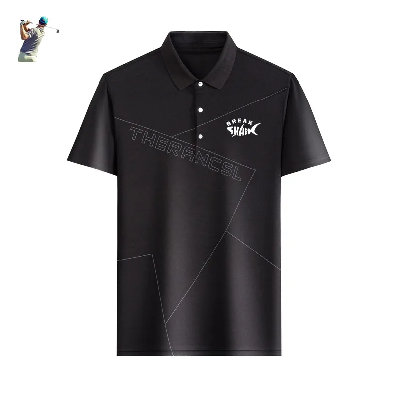 

Summer Men's Golf Shirts Quick-Drying Breathable Polyester/Spandex Short Sleeve Top Golf Wear