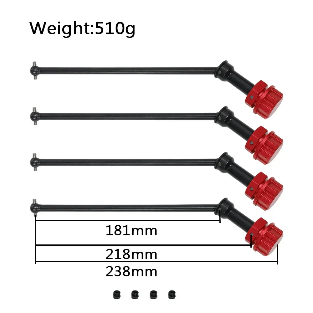 4 шт. металлический стальной приводной вал CVD с шестигранным шлицем 24 мм для Arrma 1/5
