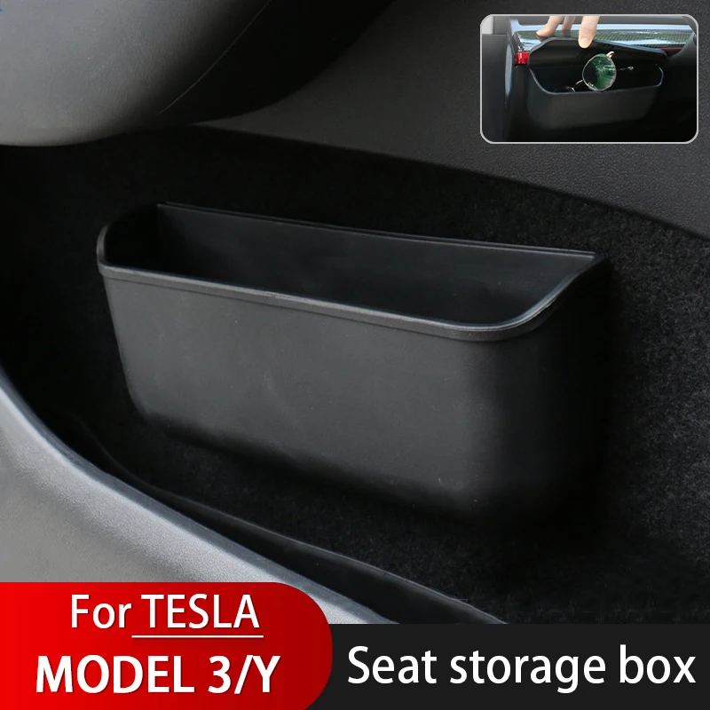 

Car Seat Back Storage Box Plastic Waterproof Rear Mounted Trash Can Car Organizer Tissue Boxes For Tesla Model 3 / Model Y