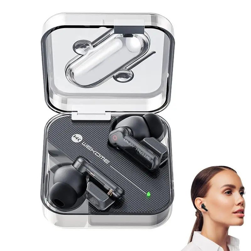 

Noise Canceling Earbuds Wireless Transparent Headset With Double Decoding Ear -in Mic Headphones Great Sound With Deep Bass For