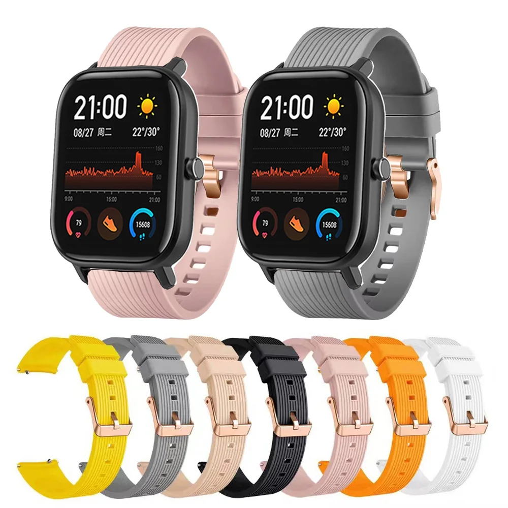 

Ремешок силиконовый спортивный для смарт-часов Huami Amazfit Bip BIT Lite Youth 1S, браслет для Amazfit Bip U Pro/Neo/GTS, 20 мм