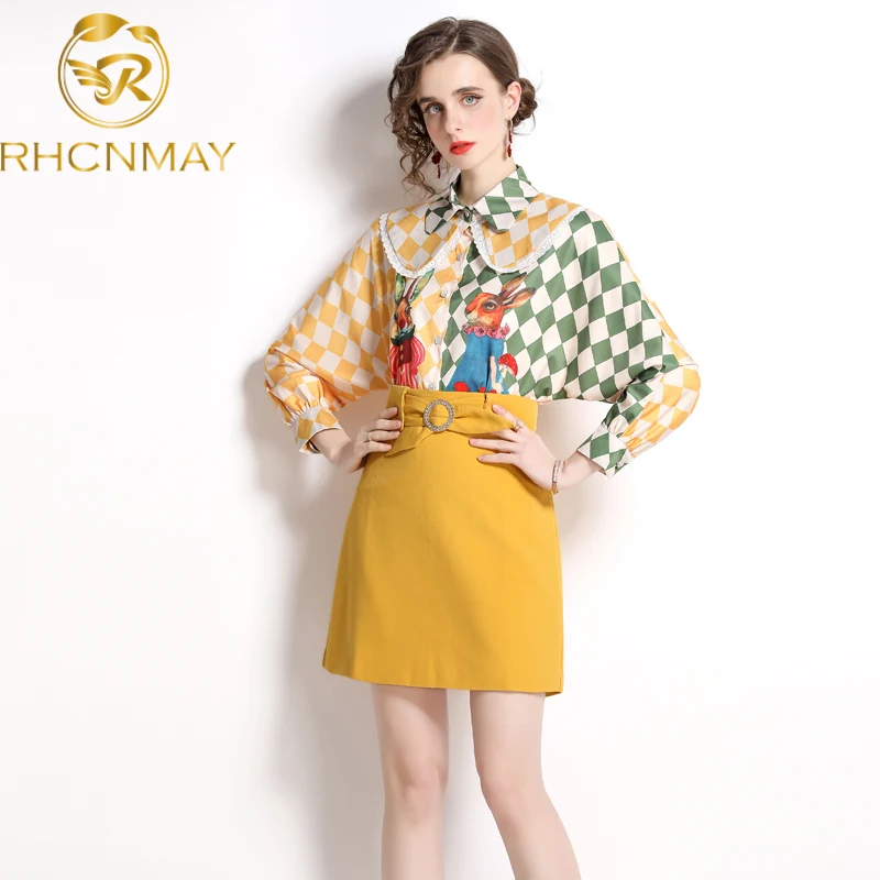 

2022 Summer 2 Piece Skirt Suits Sets Women Flower Skirt + Mini Belted Skirt Suits Casual Fashion Korean Sweet Kawaii 2 Pcs Sets