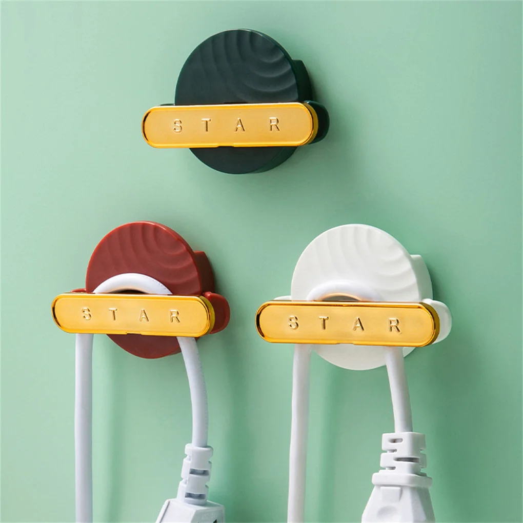 

2 Pieces Wall-Mount Wire Management Bedroom Cable Organizer Power Cord Clip Holder Household Office Apartment Accessories