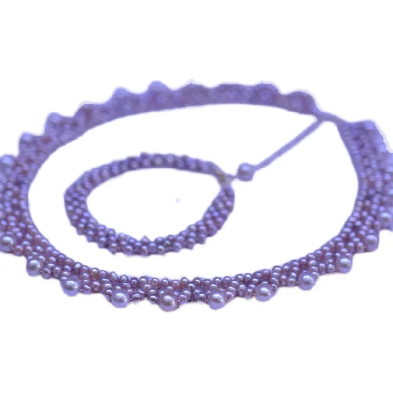 Сокровище песка ■ Оригинальный натуральный 6-7 мм рядом с круглым жемчугом