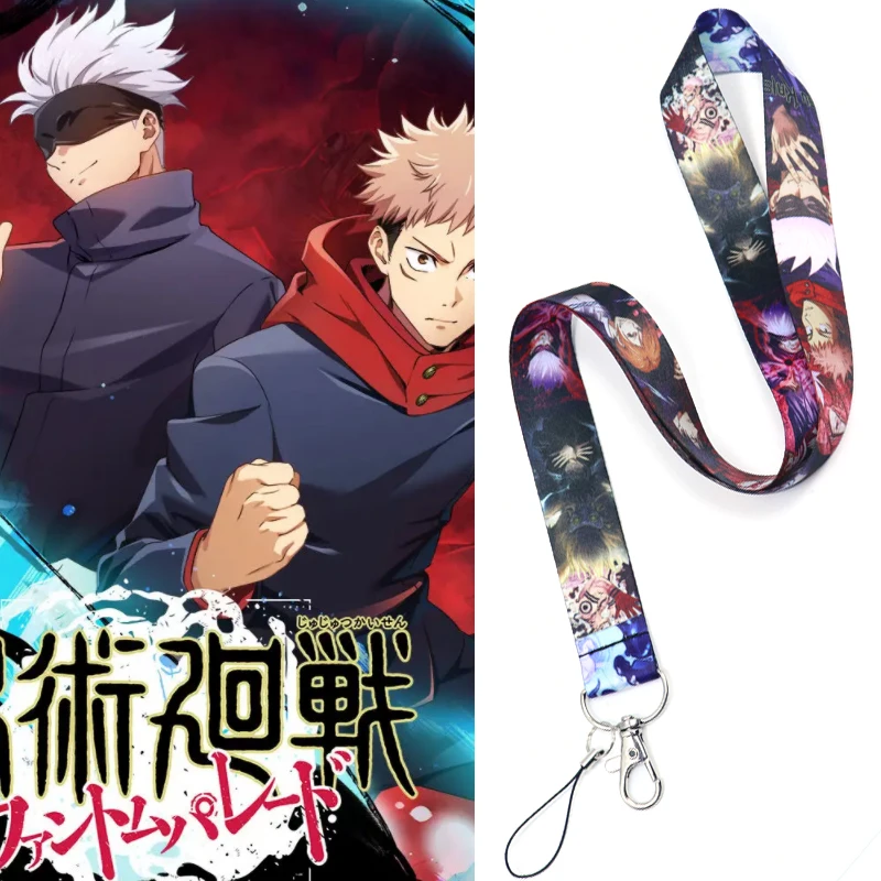 

Jujutsu Kaisen Anime Keychain Lanyard for Phone Accessories Hanging Neckband Keys ID Card Ribbon Rope Necklace