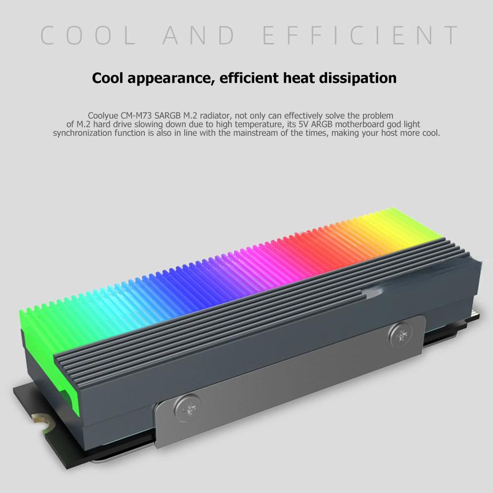 

COOLMOON CM-M7S M.2 ARGB SSD Heatsink Cooler 2280 Solid State Hard Disk Radiator Heat Dissipation Pad RGB Adjustable Light