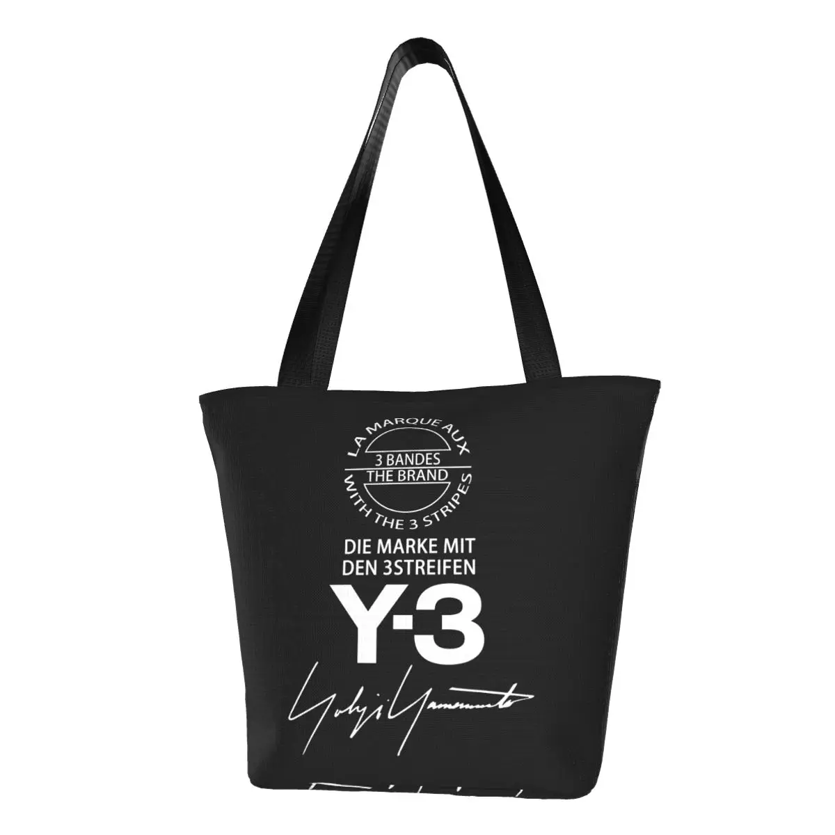

Custom Y3 Yohji Yamamoto Shopping Canvas Bag Women Reusable Groceries Tote Shopper Bags
