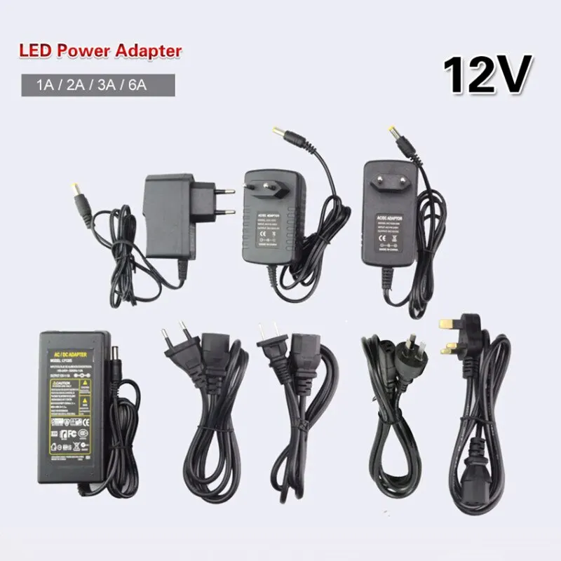 110V 220V To DC 12V 1A 2A 3A 6A Lighting Transformer Switch Supply Power Adapter Converter Charger For LED Strip Light