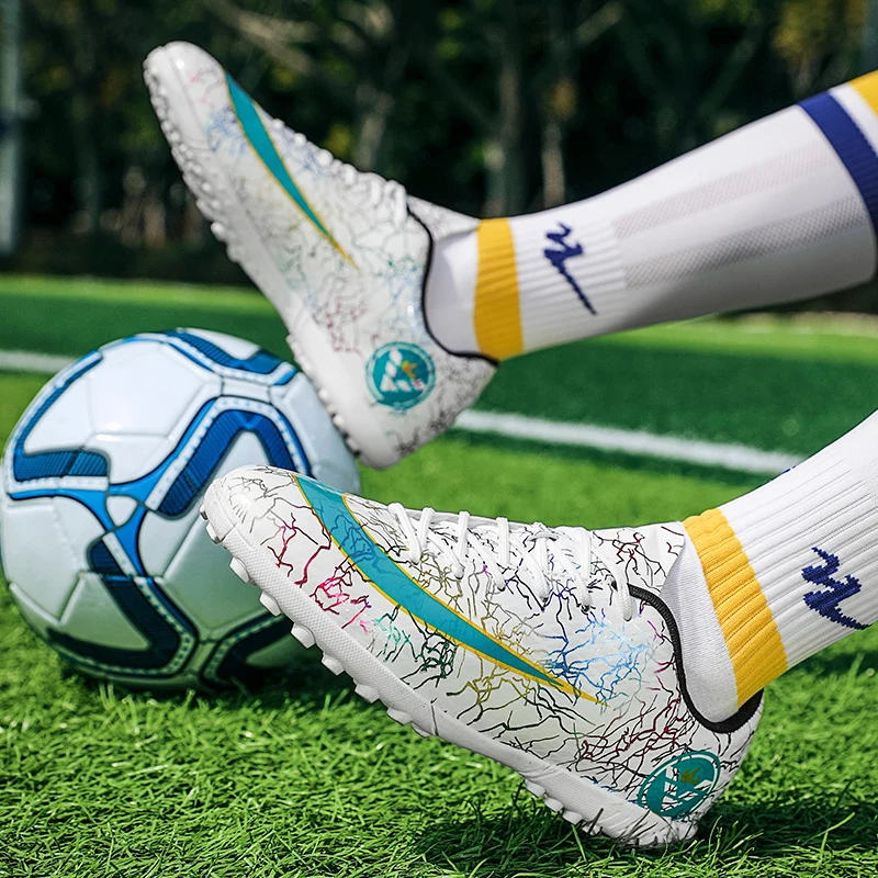 Professional Men Kids Indoor Soccer Shoes TF/AG Futsal Football Boots Men Boys Turf Soccer Cleats Training Sport Sneakers Women