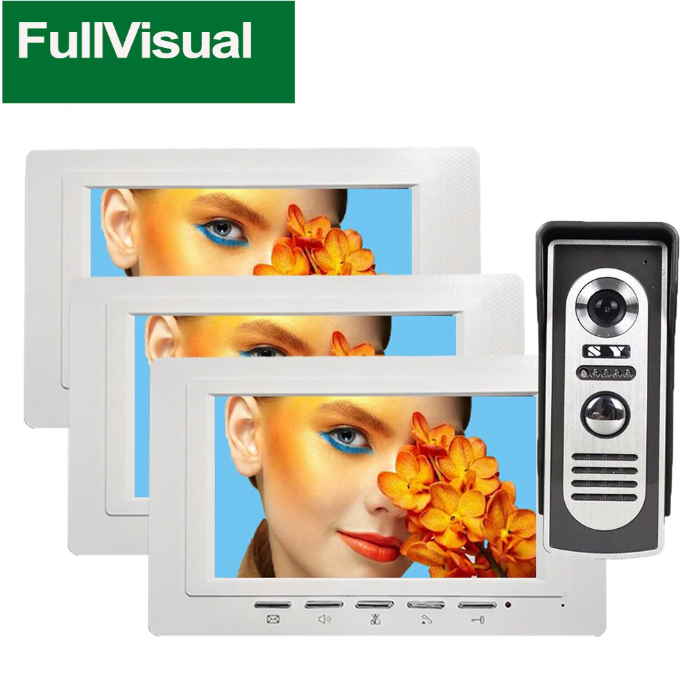 Fullvisual Wired Video Intercom For Home Door Phone Doorbell 7 Inch Indoor Monitor.1200TVL Outdoor Station Day Night Vision IR
