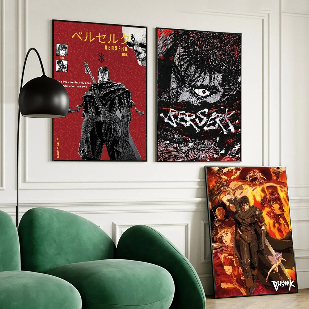 Kentaro Miura Berserk Guts комический плакат наклейка водостойкий пылезащитный клей