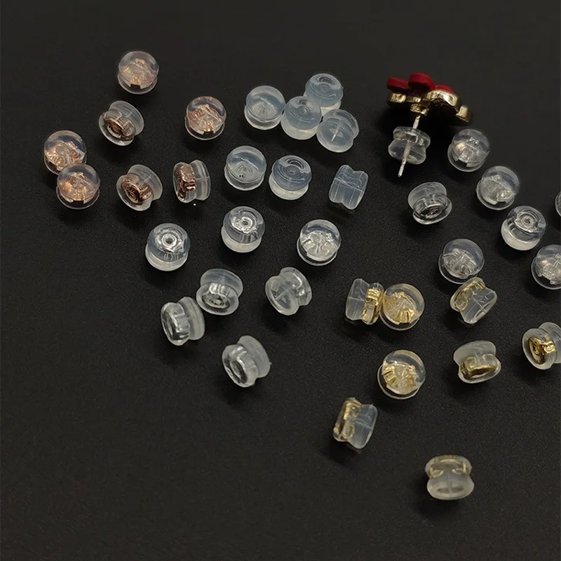 

10-20pcs High Quality Silicone Ear Back Stoppers Color Preserving Hamburger Ear Plugs For Jewelry Making DIY Earring Accessories