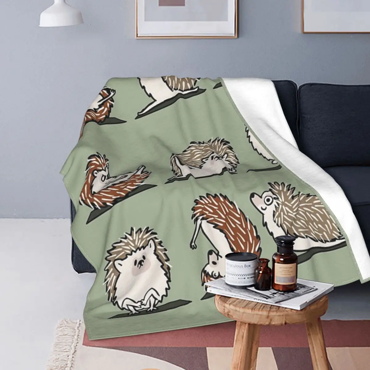 

Hedgehog Yoga Blankets Flannel Multi-function Throw Blankets Sofa Throw Blanket For Couch Bedding Office Throws Bedspread Quilt