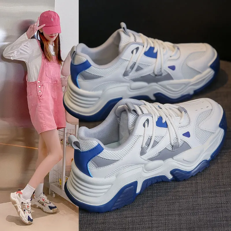 

Platform Sneakers Flats Blue Tennis Female Shoes For Woman 2022 Ladies Shoe Lightweight Autumn Increase In Height Run Skateboard