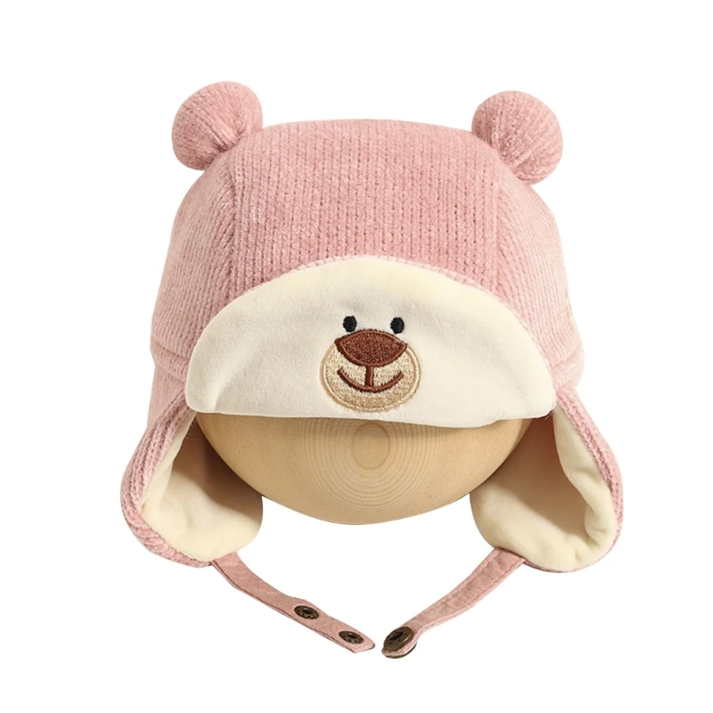 

Toddler Hat Cozy Winter Caps Baby Outdoor Sports Hat Bear Ear Hat Breathable Lovely Headdress Newborn Beanie Headgear