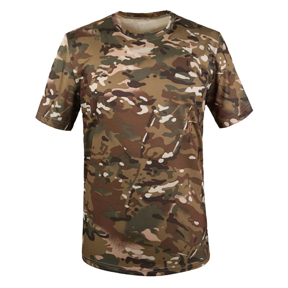 

Men's Tactical T-shirt Quick-Drying Military T-Shirt Breathable Short Sleeve Hiking Camping Hunting Clothing Camouflage Summer