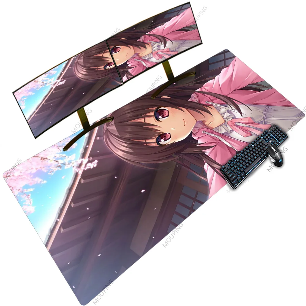 

Pink Kawaii Animated Computer Carpets with Light Mouse Pad Anime Girl Desk Xxxxl Backlit Pc Gaming Desktop Accessories Aesthetic