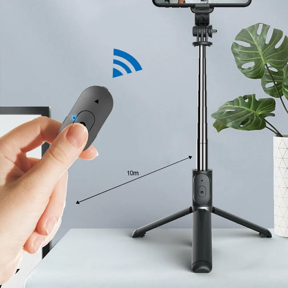 

Wireless Bluetooth-compatible Selfie Stick Foldable Mini Tripod Shutter Remote Control for Ios Android