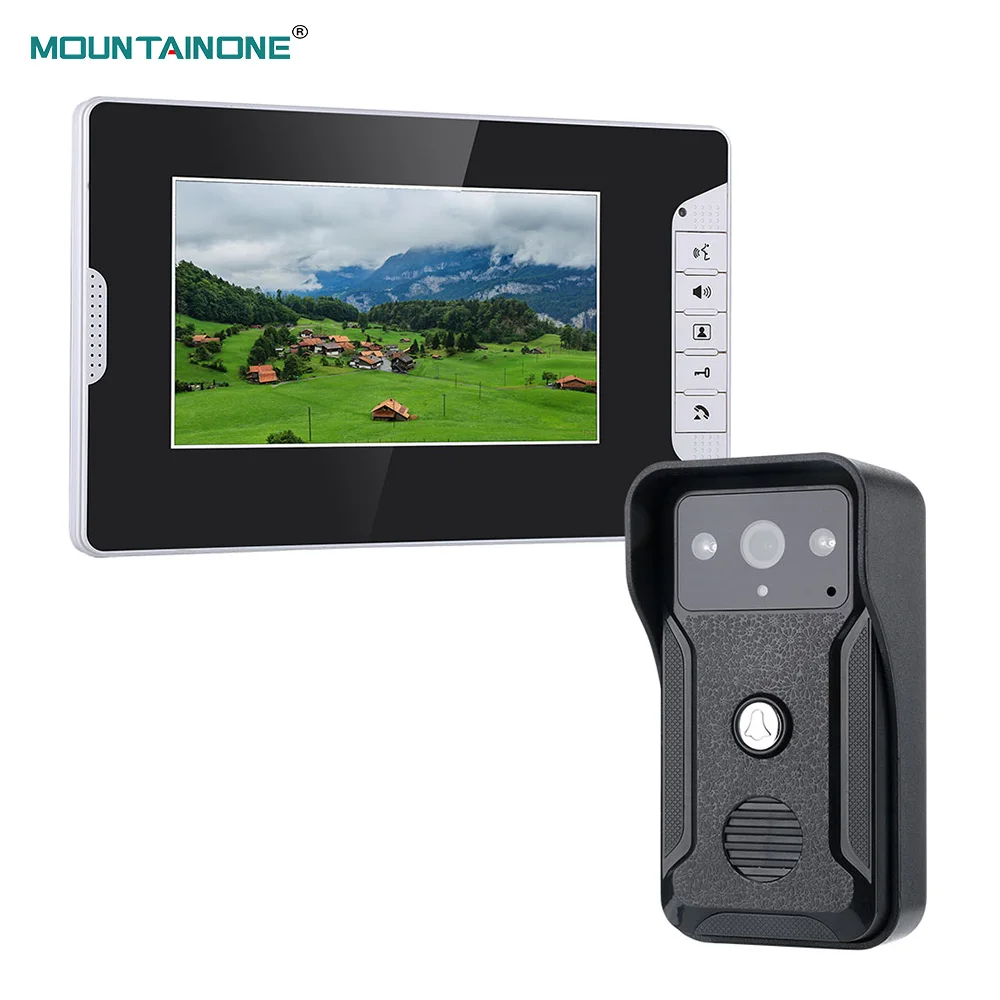Video Door Phone 7 Inch Monitor 1200TVL Doorbell Camera Video Intercom System for House Access Control Waterproof Night Vision