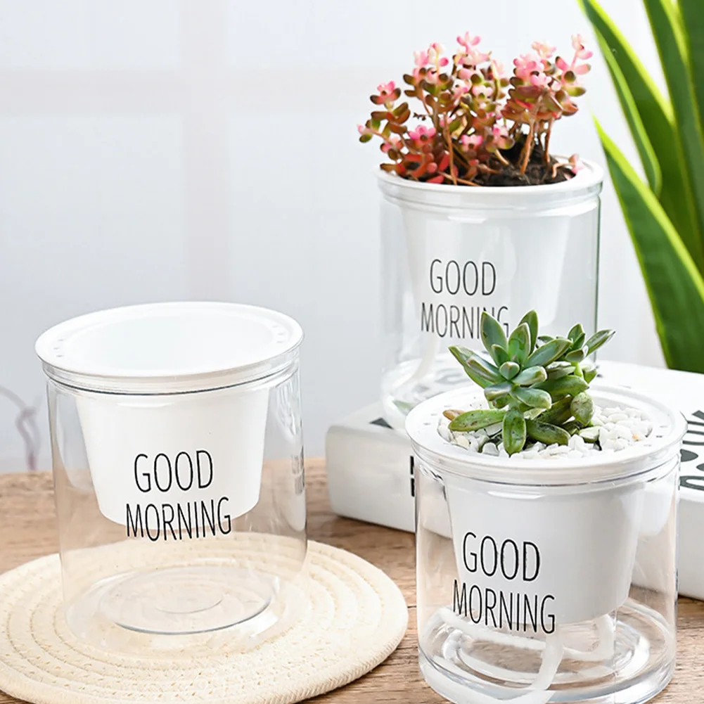 

Hydroponic Automatic Water Absorption 2-layer Succulent Flower Pot Self-watering Flower Pot Hydroponic Lazy Flower Pot