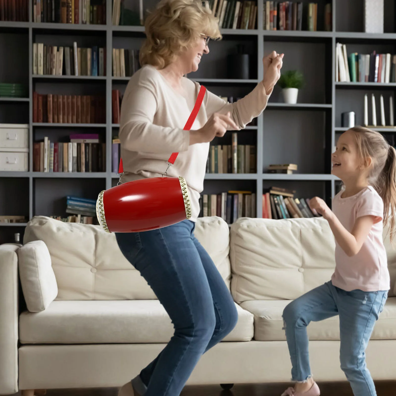 Поясной барабан из воловьей кожи в китайском стиле игрушечный инструмент