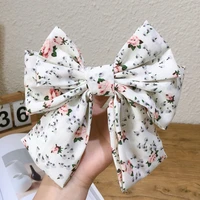 high quality big large barrette three levels chiffon hair bow wave point hair clips for women girls hairgrips hair accessories