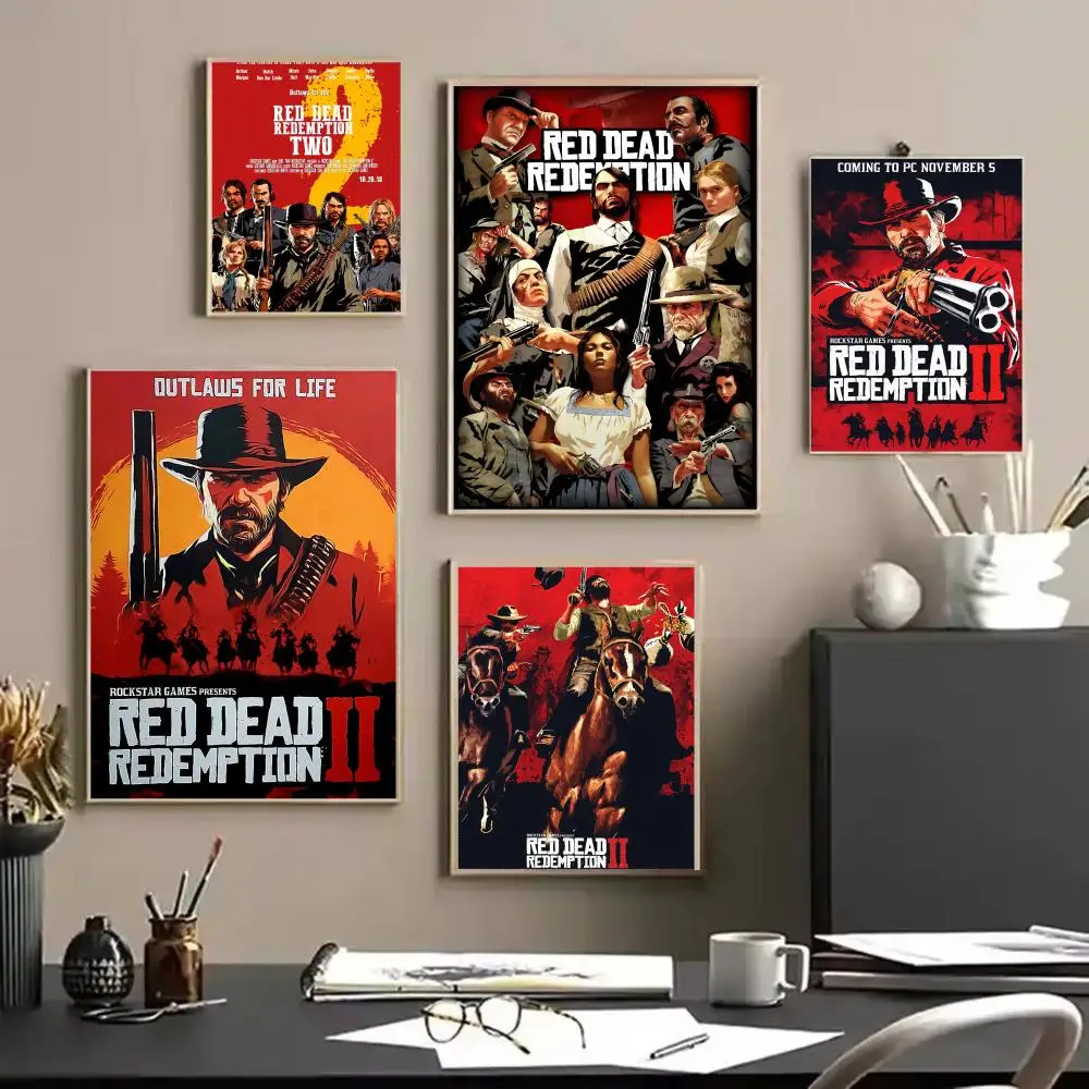 Фото Red Dead R-Redemption плакат наклейки живопись HD настенное искусство для спальни гостиной домашний декор водостойкое украшение подарок №2