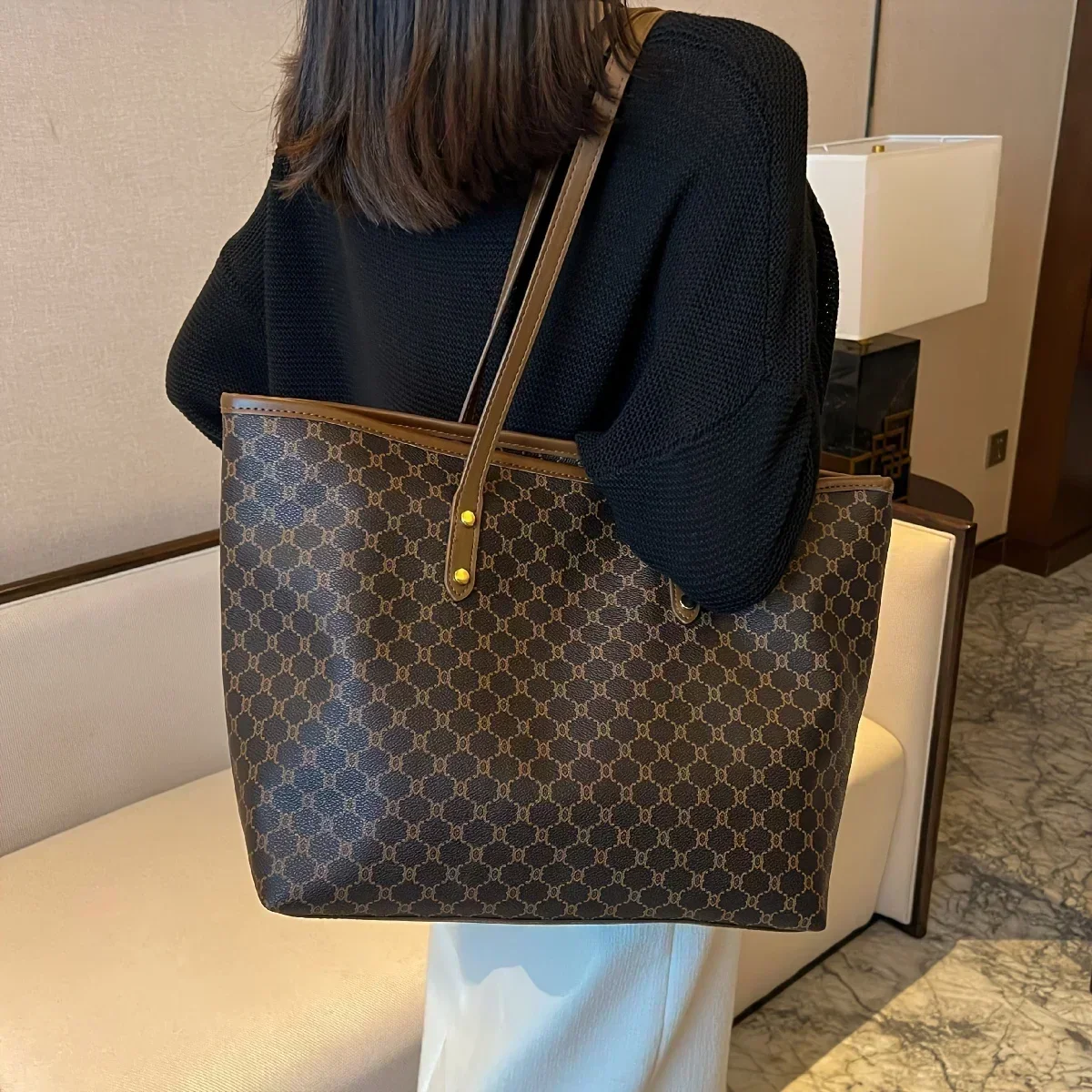 STN8 Bolso de mano con patrón Vintage para mujer bolso hombro gran capacidad элегантный el trabajo