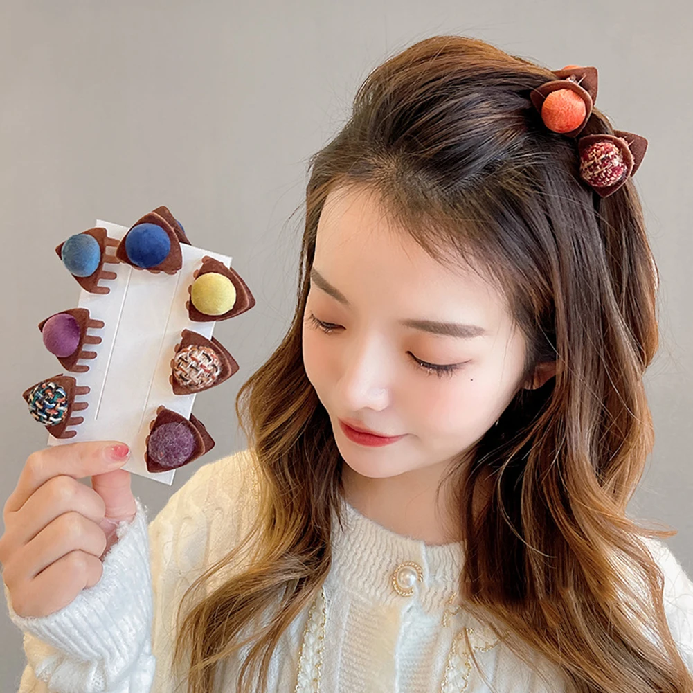 

1Pcs Lovely Cat Ear Hair Clips Cute Cat Ear Hairpin Plush 1Pcs Clips Three-dimensional Hairclaw Hair Claw Pin Clip Accessories
