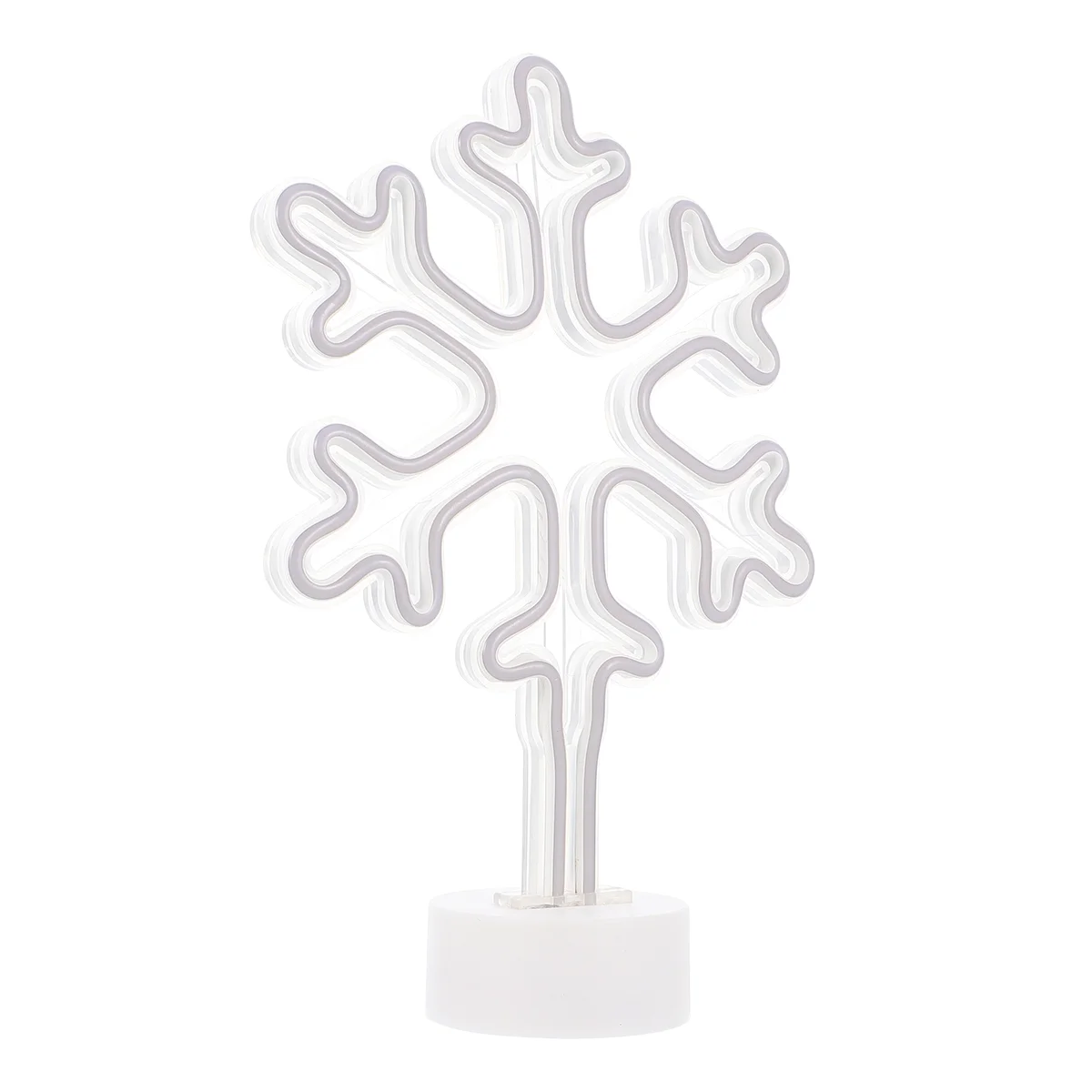 

Light Neon Christmas Snowflake Night Lamp Led Lights Sign Decorativeshaped Decor Modeling Decoration Party Fairy Stand 3D Desk