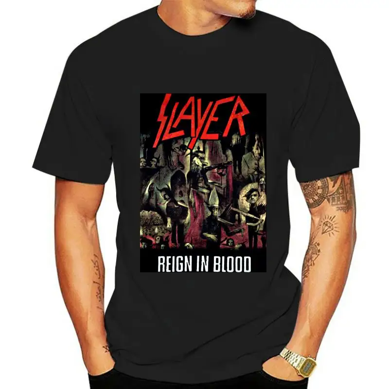 

Мужская черная футболка с изображением чехла альбома «Slayer»