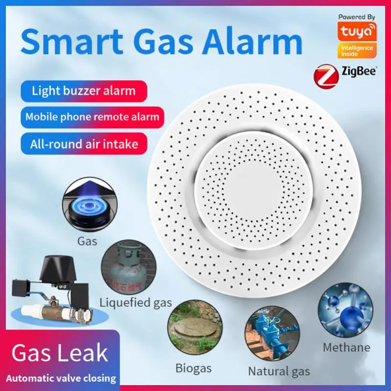 

ZigBee Flammable Gas Smoke Alarm HCHO CO2 VOC Air Quality Detector Monitor Sensor Home Security Protection Tuya App Control