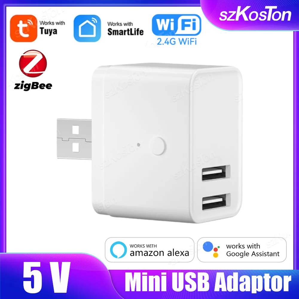 Tuya Smart WiFi Zigbee Micro 2 USB-адаптер-переключатель 5 В Мини-USB-адаптер питания Life