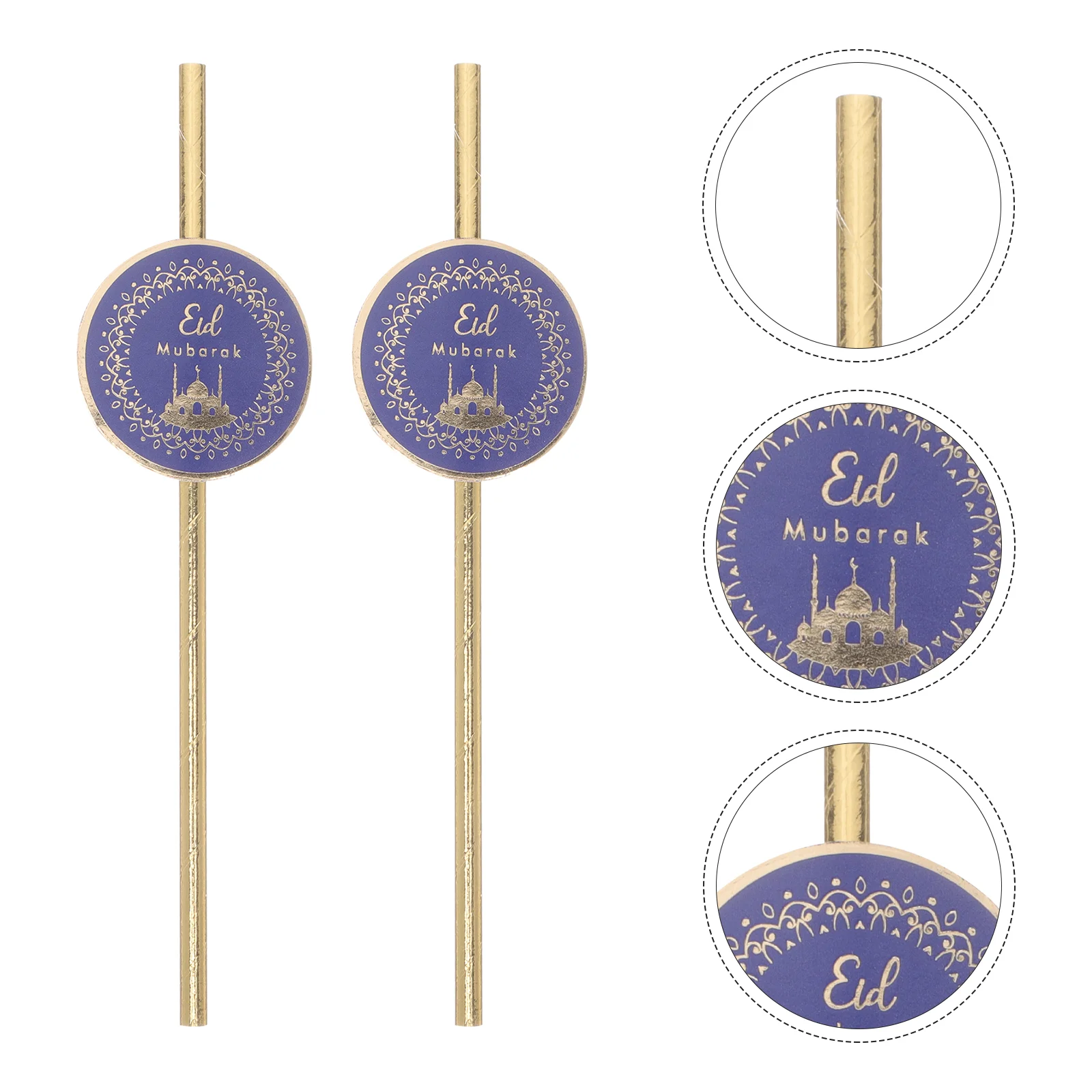 

16pcs Eid Party Supplies Paper Drinking Straws Party Paper Straws