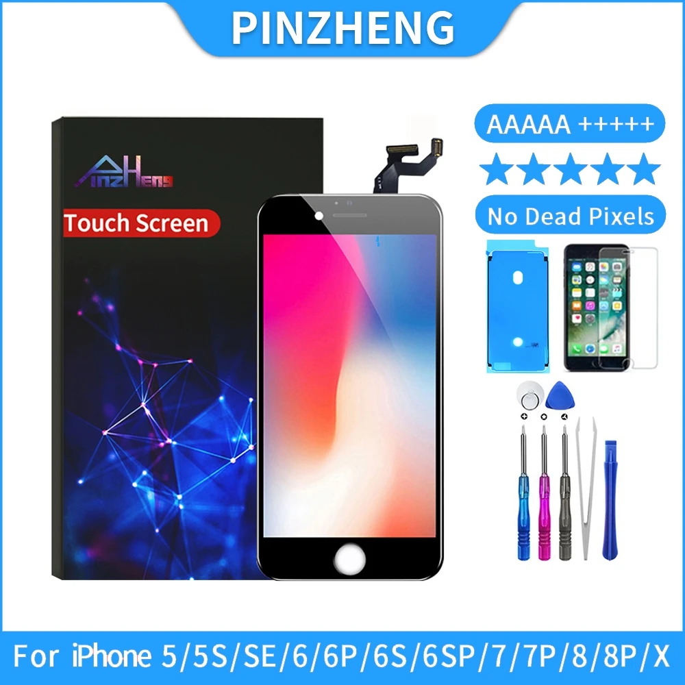 

PINZHENG AAAAA Screen LCD For iPhone 6 6s 7 8 Plus 5 5S SE 2020 LCD Replacement Screen Display Assembly Digitizer With 3D Touch