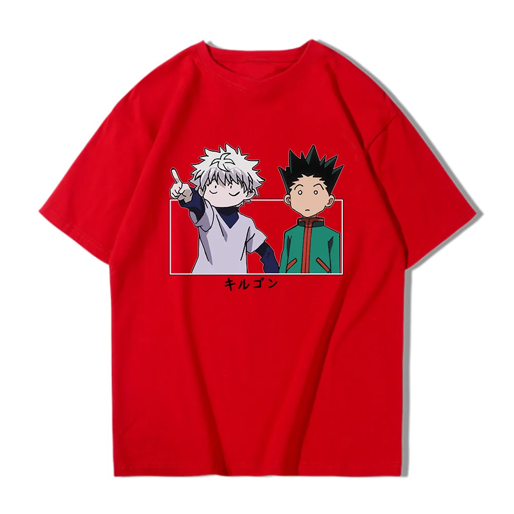 Футболка Killua рубашки 100% хлопок футболка с графическим рисунком корейские модные