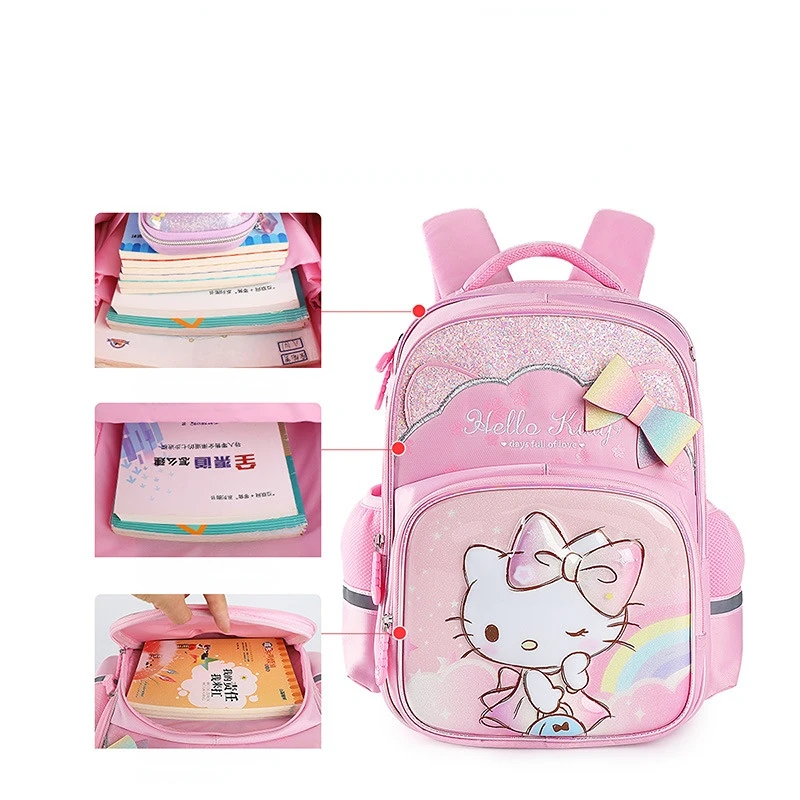 Hello Kitty Schoolbag Primary School Girls Cute Princess Girls Children's Spine Protection Burden Alleviation Backpack