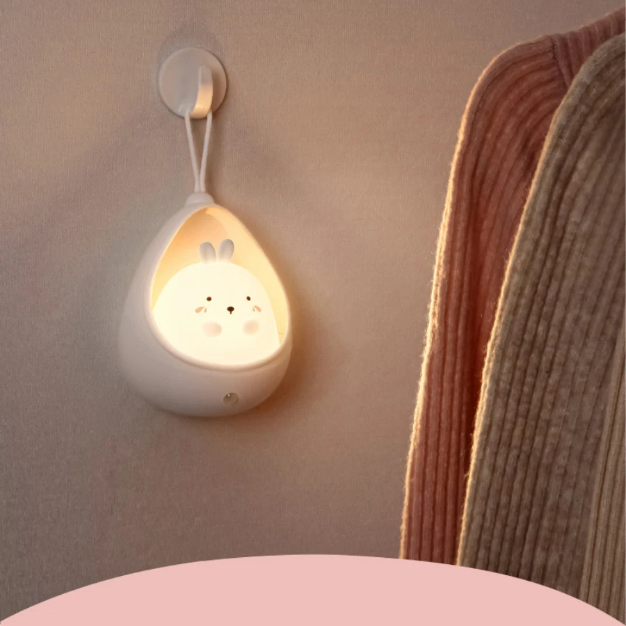 

NEW Night Light with Sensor cute animal soft Silicone LED lamp for kid child bedroom decoration Human Induction USB Rechargeable