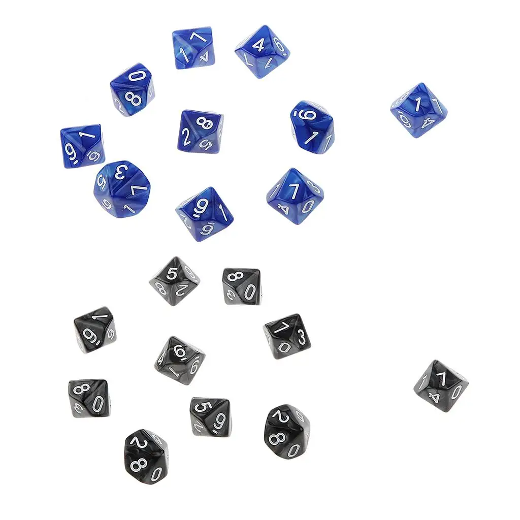 20pcs Ancient Multi sided dice set of 10 D10 Dungeons D&ampD RPG