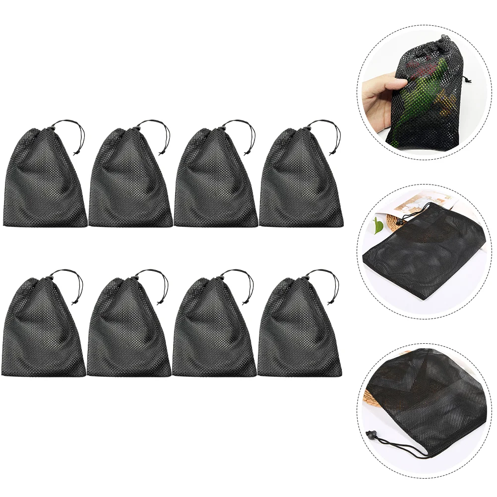 

8 Pcs Mesh Laundry Bags Drawstring Fruit Small Polyester Net For Vegetable Ball
