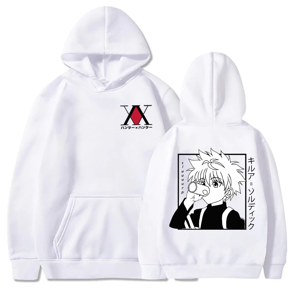 

Толстовка Hunter X Hunter с капюшоном, аниме худи с принтом Hunter X Hunter Fan, подарок фанату Харадзюку, топы, уличная одежда