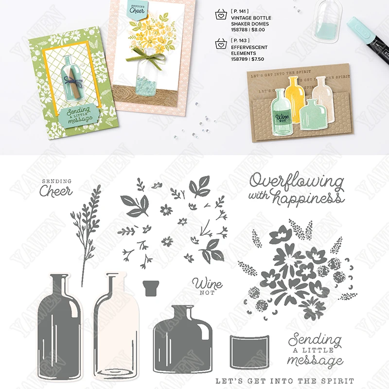 

Drift Bottle Plants Clear New Metal Cutting Dies Stamps Scrapbook Diary Decoration Embossing Cut Dies Template Diy Greeting Card